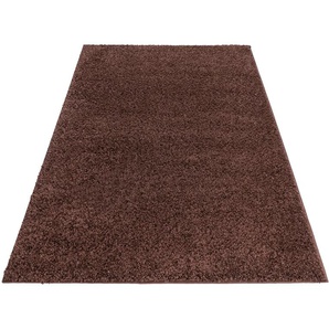 Hochflor-Teppich BRUNO BANANI Shaggy Soft Teppiche Gr. B/L: 200 cm x 200 cm, 30 mm, 1 St., braun (dunkelbraun) Esszimmerteppiche gewebt, Uni Farben, besonders weich und kuschelig