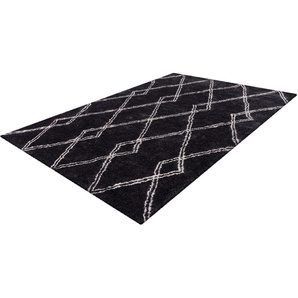 Hochflor-Teppich CALO-DELUXE Elvar-1000 Teppiche Gr. B/L: 120 cm x 170 cm, 27 mm, 1 St., grau (anthrazit) Esszimmerteppiche besonders weich durch Microfaser, Wohnzimmer