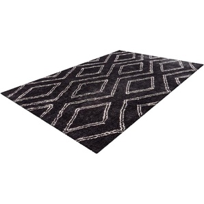 Hochflor-Teppich CALO-DELUXE Elvar-2000 Teppiche Gr. B/L: 200 cm x 290 cm, 27 mm, 1 St., grau (anthrazit) Esszimmerteppiche besonders weich durch Microfaser, Wohnzimmer