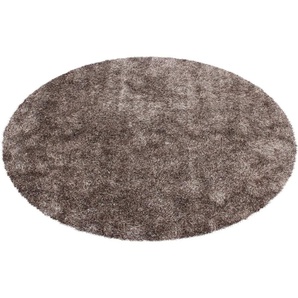 Hochflor-Teppich CALO-DELUXE Masada 900 Teppiche Gr. Ø 160 cm, 40 mm, 1 St., grau (taupe) Esszimmerteppiche Wohnzimmer