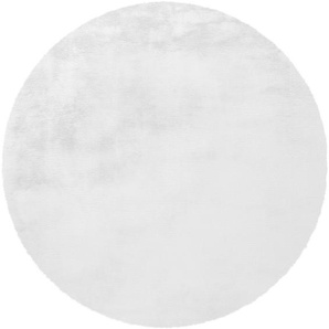 Hochflor-Teppich CALO-DELUXE Vogesen 212 Teppiche Gr. Ø 160 cm, 45 mm, 1 St., weiß Esszimmerteppiche Kunstfell, Wohnzimmer