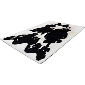Hochflor-Teppich CALO-DELUXE Vogesen 500 Teppiche Gr. B/L: 120 cm x 160 cm, 30 mm, 1 St., schwarz-weiß (weiß, schwarz) Esszimmerteppiche weiche Haptik, Wohnzimmer