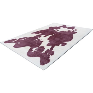 Hochflor-Teppich CALO-DELUXE Vogesen 500 Teppiche Gr. B/L: 160 cm x 230 cm, 30 mm, 1 St., lila (lila, weiß) Esszimmerteppiche weiche Haptik, Wohnzimmer