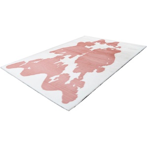 Hochflor-Teppich CALO-DELUXE Vogesen 500 Teppiche Gr. B/L: 160 cm x 230 cm, 30 mm, 1 St., rosa (rosa, weiß) Esszimmerteppiche weiche Haptik, Wohnzimmer
