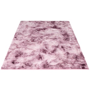 Hochflor-Teppich CARPET CITY TOLEDO500 Teppiche Gr. B/L: 200 cm x 290 cm, 27 mm, 1 St., pink Esszimmerteppiche besonders weich, 3D-Effekt, Uni-Farben