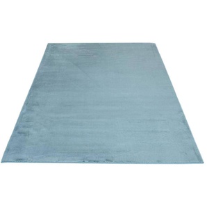 Hochflor-Teppich CARPET CITY TOPIA 400 Teppiche Gr. B/L: 200 cm x 290 cm, 21 mm, 1 St., blau Esszimmerteppiche Kunstfell-Teppich mit Kaninchenfell-Optik, Wohnzimmer, Schlafzimmer