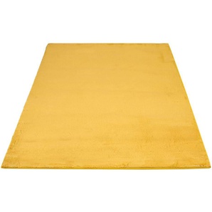 Hochflor-Teppich CARPET CITY TOPIA 400 Teppiche Gr. B/L: 200 cm x 290 cm, 21 mm, 1 St., gelb Esszimmerteppiche Kunstfell-Teppich mit Kaninchenfell-Optik, Wohnzimmer, Schlafzimmer