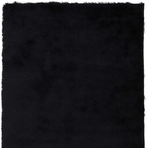 Hochflor-Teppich CARPETFINE Breeze Teppiche Gr. B/L: 200 cm x 290 cm, 45 mm, 1 St., schwarz Esszimmerteppiche besonders weich mit leichtem Glanz Garn, Wohnzimmer