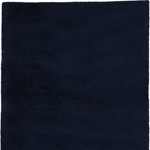 Hochflor-Teppich CARPETFINE Silky Teppiche Gr. B/L: 140 cm x 200 cm, 20 mm, 1 St., blau Esszimmerteppiche Shaggy, Langflor, uni, besonders weich, handarbeit