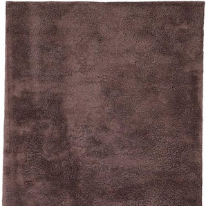 Hochflor-Teppich CARPETFINE Silky Teppiche Gr. B/L: 200 cm x 290 cm, 20 mm, 1 St., braun Esszimmerteppiche Shaggy, Langflor, uni, besonders weich, handarbeit