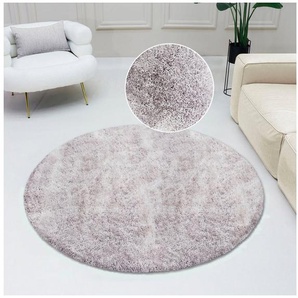 Bruno Banani Hochflor-Teppich Dana Teppich, Kundenliebling, rund, Höhe: 30 mm, unifarben, Mikrofaser Teppiche, Wohnzimmer, Schlafzimmer, Esszimmer