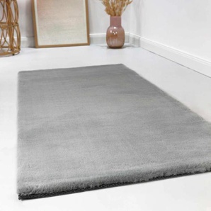 Hochflor-Teppich ESPRIT Alice Kunstfell Teppiche Gr. B/L: 200 cm x 200 cm, 25 mm, 1 St., grau Esszimmerteppiche Kaninchenfell-Haptik, besonders weich und dicht, für alle Räume