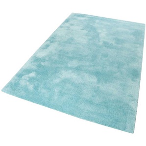 Hochflor-Teppich ESPRIT Relaxx Teppiche Gr. B/L: 160 cm x 230 cm, 25 mm, 1 St., blau (türkis) Esszimmerteppiche Wohnzimmer, sehr große Farbauswahl, weicher dichter Hochflor