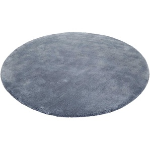 Hochflor-Teppich ESPRIT Relaxx Teppiche Gr. Ø 200 cm, 25 mm, 1 St., blau (blau, grau) Esszimmerteppiche Wohnzimmer, sehr große Farbauswahl, weicher dichter Hochflor