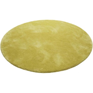 Hochflor-Teppich ESPRIT Relaxx Teppiche Gr. Ø 200 cm, 25 mm, 1 St., gelb (senf, gelb) Esszimmerteppiche Wohnzimmer, sehr große Farbauswahl, weicher dichter Hochflor