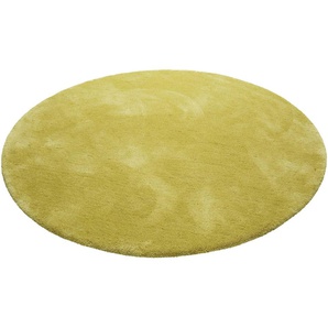 Hochflor-Teppich ESPRIT Relaxx Teppiche Gr. Ø 200 cm, 25 mm, 1 St., gelb (senf, gelb) Esszimmerteppiche Wohnzimmer, sehr große Farbauswahl, weicher dichter Hochflor