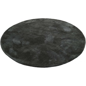 Hochflor-Teppich ESPRIT Relaxx Teppiche Gr. Ø 200 cm, 25 mm, 1 St., grau (anthrazit) Esszimmerteppiche