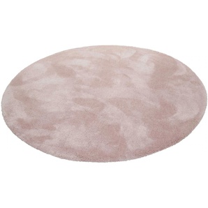 Hochflor-Teppich ESPRIT Relaxx Teppiche Gr. Ø 200 cm, 25 mm, 1 St., rosa (rosa, creme) Esszimmerteppiche