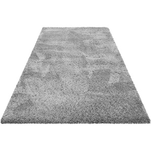 Hochflor-Teppich ESPRIT YOGI Teppiche Gr. B/L: 200 cm x 290 cm, 50 mm, 1 St., silberfarben Esszimmerteppiche flauschiger Flor, nachhaltig, gewebt, Wohnzimmer, Schlafzimmer, uni