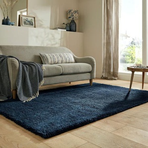 Hochflor-Teppich FLAIR RUGS Feather Teppiche Gr. B/L: 200 cm x 290 cm, 40 mm, 1 St., blau Schlafzimmerteppiche