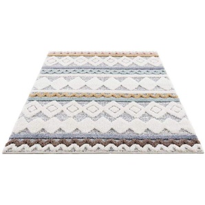 Carpet City Hochflor-Teppich Focus 3013, rechteckig, Höhe: 20 mm, Läufer, Boho, Hochtief-Muster/ 3D-Effekt, für Wohnzimmer, Schlafzimmer