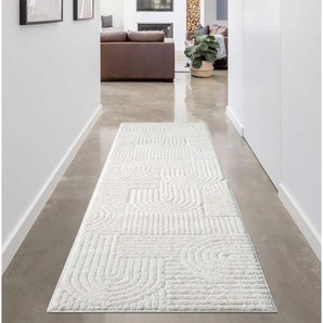 Hochflor-Teppich FOCUS765, Carpet City, rechteckig, Höhe: 20 mm, Boho-Teppich, Hochtief-Muster/ 3D-Effekt, für Wohnzimmer, Schlafzimmer