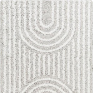 Hochflor-Teppich Geometric 2310, Surya, rechteckig, Höhe: 52 mm, Flauschig, Langflor, Weich, Boho Wohnzimmerteppich, Grau