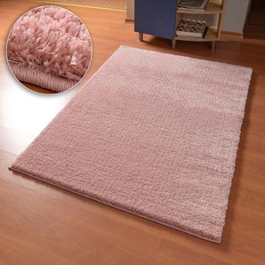 Hochflor-Teppich GUIDO MARIA KRETSCHMER HOME&LIVING Cosima Teppiche Gr. B/L: 80 cm x 150 cm, 30 mm, 1 St., rosa (rosé) Esszimmerteppiche Mikrofaser, extra flauschig, weich, pflegeleicht, elegant, Uni