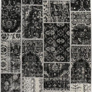 Hochflor-Teppich GUTMANN FACTORY Puffy 63698 Teppiche Gr. B/L: 170 cm x 240 cm, 100 mm, 1 St., schwarz Baumwollteppiche Vintage Design