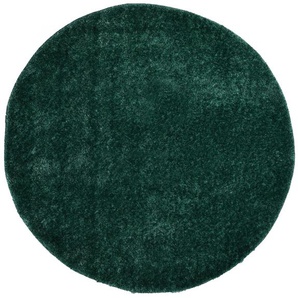 Hochflor-Teppich HOME AFFAIRE Anastasia Teppiche Gr. L: 190 cm Ø 190 cm, 43 mm, 1 St., grün Esszimmerteppiche Shaggy-Teppich, Uni-Farben, besonders weich durch Mikrofaser