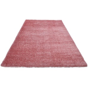 Hochflor-Teppich HOME AFFAIRE Malin Teppiche Gr. B/L: 200 cm x 300 cm, 43 mm, 1 St., rosa Esszimmerteppiche Shaggy in Uni-Farben, einfarbig, leicht glänzend, besonders weich
