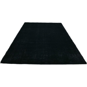 Hochflor-Teppich HOME AFFAIRE Malin Teppiche Gr. B/L: 200 cm x 300 cm, 43 mm, 1 St., schwarz Esszimmerteppiche Shaggy in Uni-Farben, einfarbig, leicht glänzend, besonders weich