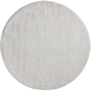Hochflor-Teppich HOME AFFAIRE Malin Teppiche Gr. L: 190 cm Ø 190 cm, 43 mm, 1 St., beige (creme) Esszimmerteppiche Uni-Farben, leicht glänzend, besonders flauschig durch Mikrofaser