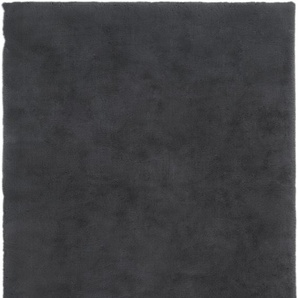 Hochflor-Teppich HOME AFFAIRE Nerja Teppiche Gr. B/L: 120 cm x 170 cm, 35 mm, 1 St., grau (anthrazit) Esszimmerteppiche Uni Farben, besonders kuschelig und weich durch Microfaser