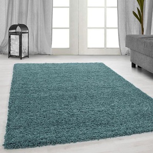 Hochflor-Teppich HOME AFFAIRE Shaggy 30 Teppiche Gr. B/L: 240 cm x 320 cm, 30 mm, 1 St., blau (aquamarin) Esszimmerteppiche Teppich, Uni Farben, besonders weich und kuschelig