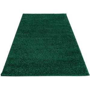 Hochflor-Teppich HOME AFFAIRE Shaggy 30 Teppiche Gr. B/L: 280 cm x 390 cm, 30 mm, 1 St., grün (dunkelgrün) Esszimmerteppiche Teppich, Uni Farben, besonders weich und kuschelig