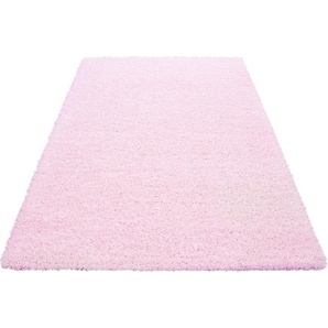 Hochflor-Teppich HOME AFFAIRE Viva Teppiche Gr. B/L: 200 cm x 200 cm, 45 mm, 1 St., rosa (hellrosa) Esszimmerteppiche Uni Farben, einfarbig, besonders weich und kuschelig