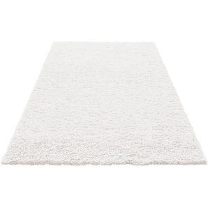 Hochflor-Teppich HOME AFFAIRE Viva Teppiche Gr. B/L: 200 cm x 200 cm, 45 mm, 1 St., weiß (snow) Esszimmerteppiche Uni Farben, einfarbig, besonders weich und kuschelig
