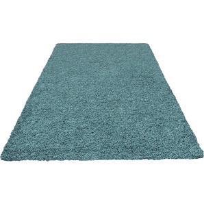 Hochflor-Teppich HOME AFFAIRE Viva Teppiche Gr. B/L: 200 cm x 290 cm, 45 mm, 1 St., blau (aquamarin) Esszimmerteppiche Uni Farben, einfarbig, besonders weich und kuschelig