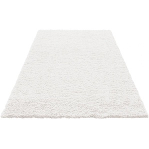 Hochflor-Teppich HOME AFFAIRE Viva Teppiche Gr. B/L: 280 cm x 390 cm, 45 mm, 1 St., weiß (snow) Esszimmerteppiche Uni Farben, einfarbig, besonders weich und kuschelig