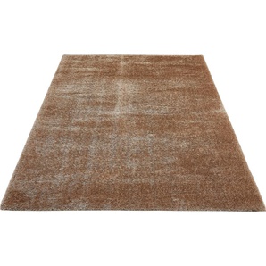 Hochflor-Teppich LUXOR LIVING Gela Teppiche Gr. B/L: 160 cm x 230 cm, 45 mm, 1 St., grau (taupe) Esszimmerteppiche Uni Farben, weich und flauschig, ideal im Wohnzimmer & Schlafzimmer
