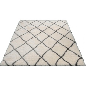 Hochflor-Teppich MERINOS Floki 80075 Teppiche Gr. B/L: 200 cm x 290 cm, 70 mm, 1 St., beige (creme) Esszimmerteppiche