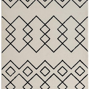 Hochflor-Teppich Moroccan Mural, Myflair Möbel & Accessoires, rechteckig, Höhe: 24 mm, modern, marokkanisches Design, flauschig weich, mit Fransen
