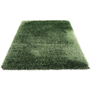 Hochflor-Teppich MY HOME Amadeo Teppiche Gr. B/L: 200 cm x 300 cm, 73 mm, 1 St., grün (flaschengrün) Esszimmerteppiche