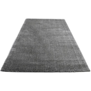 Hochflor-Teppich MY HOME Amina Teppiche Gr. B/L: 200 cm x 300 cm, 43 mm, 1 St., grau Esszimmerteppiche Shaggy in Uni-Farben, einfarbig, leicht glänzend, besonders weich