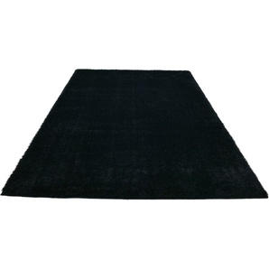 Hochflor-Teppich MY HOME Amina Teppiche Gr. B/L: 240 cm x 320 cm, 43 mm, 1 St., schwarz Esszimmerteppiche Shaggy in Uni-Farben, einfarbig, leicht glänzend, besonders weich