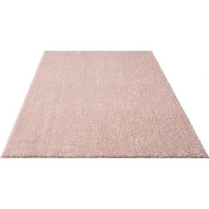 Hochflor-Teppich MY HOME Andor Teppiche Gr. B/L: 240 cm x 340 cm, 25 mm, 1 St., pink Esszimmerteppiche weiche Haptik, Mikrofaser, mit Anti-Rutsch-Unterseite