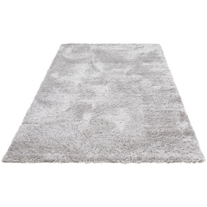 Hochflor-Teppich MY HOME Boldo Teppiche Gr. B/L: 120 cm x 180 cm, 50 mm, 1 St., grau (hellgrau) Esszimmerteppiche besonders weich durch Microfaser, Shaggy Teppich