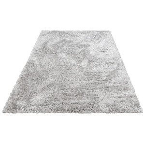 Hochflor-Teppich MY HOME Boldo Teppiche Gr. B/L: 280 cm x 390 cm, 50 mm, 1 St., grau (hellgrau) Esszimmerteppiche besonders weich durch Microfaser, Shaggy Teppich
