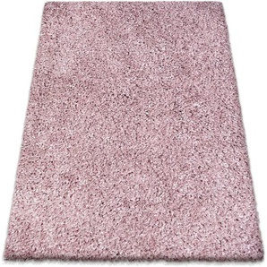Hochflor-Teppich MY HOME Jara Teppiche Gr. B/L: 160 cm x 230 cm, 30 mm, 1 St., rosa (altrosa) Esszimmerteppiche Shaggy, Uni Farben, weiche Qualität, Wohnzimmer